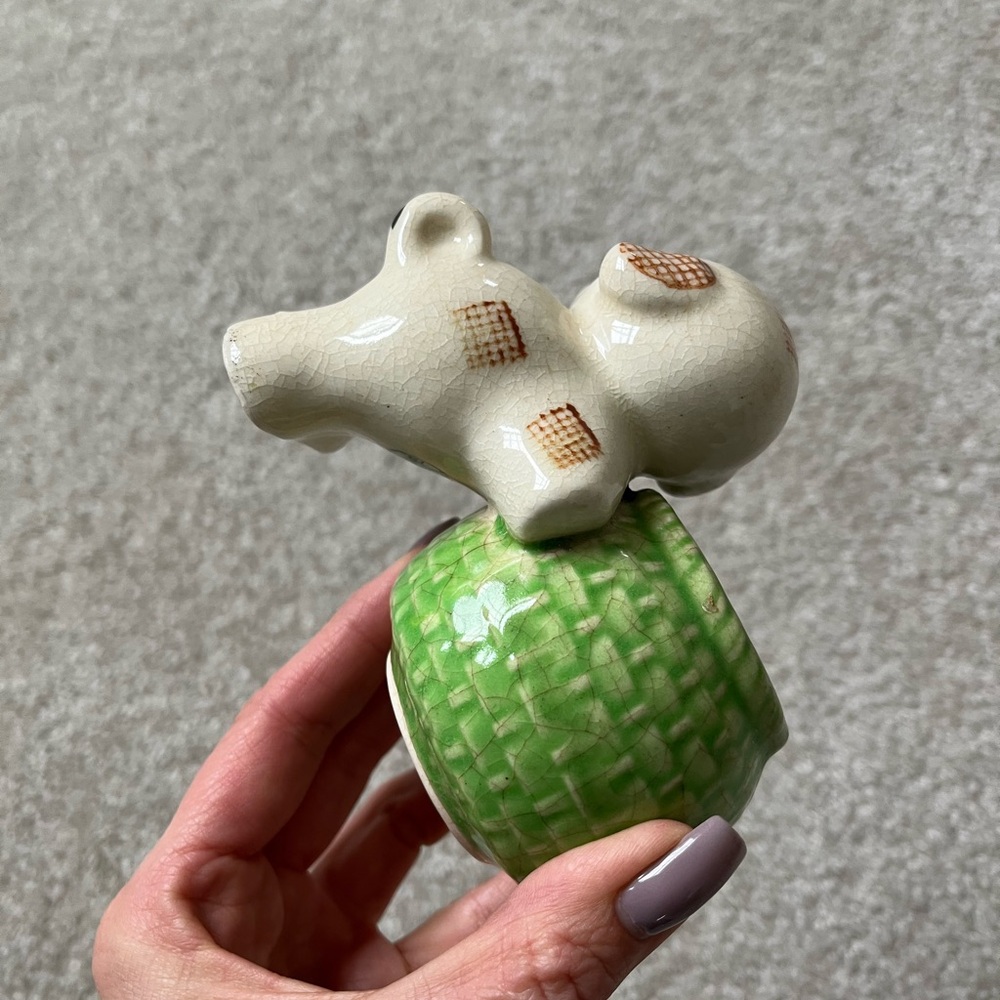 Cute Vintage Ceramic Dog Planter Made in Japan - Picture 2 of 6
